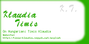 klaudia timis business card